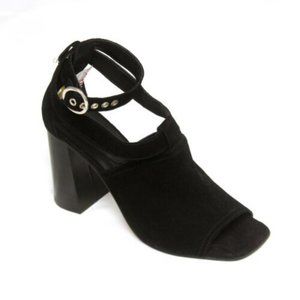 Never worn Christian DI Riccio heels sandals suede Black US women size 8.5